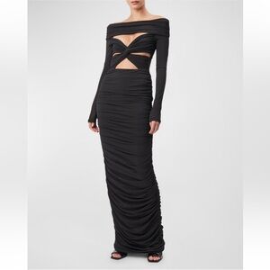 Ronny Kobo Nikki Ruched Cutout Maxi Dress